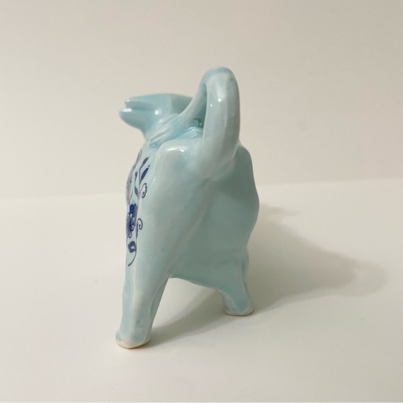 Vintage Blue Cow Creamer Pennsylvania Liberty Bell Delft Japan Spin Original - Picture 10 of 16